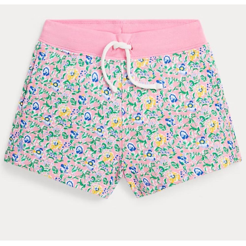 New Polo Ralph Lauren Floral French Terry Girl's Short Large 12-14
